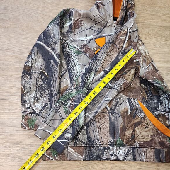 Under Armour Camouflage Hoodie Boys Green Orange Realtree Camo Pullover Sz XL - Picture 6 of 12